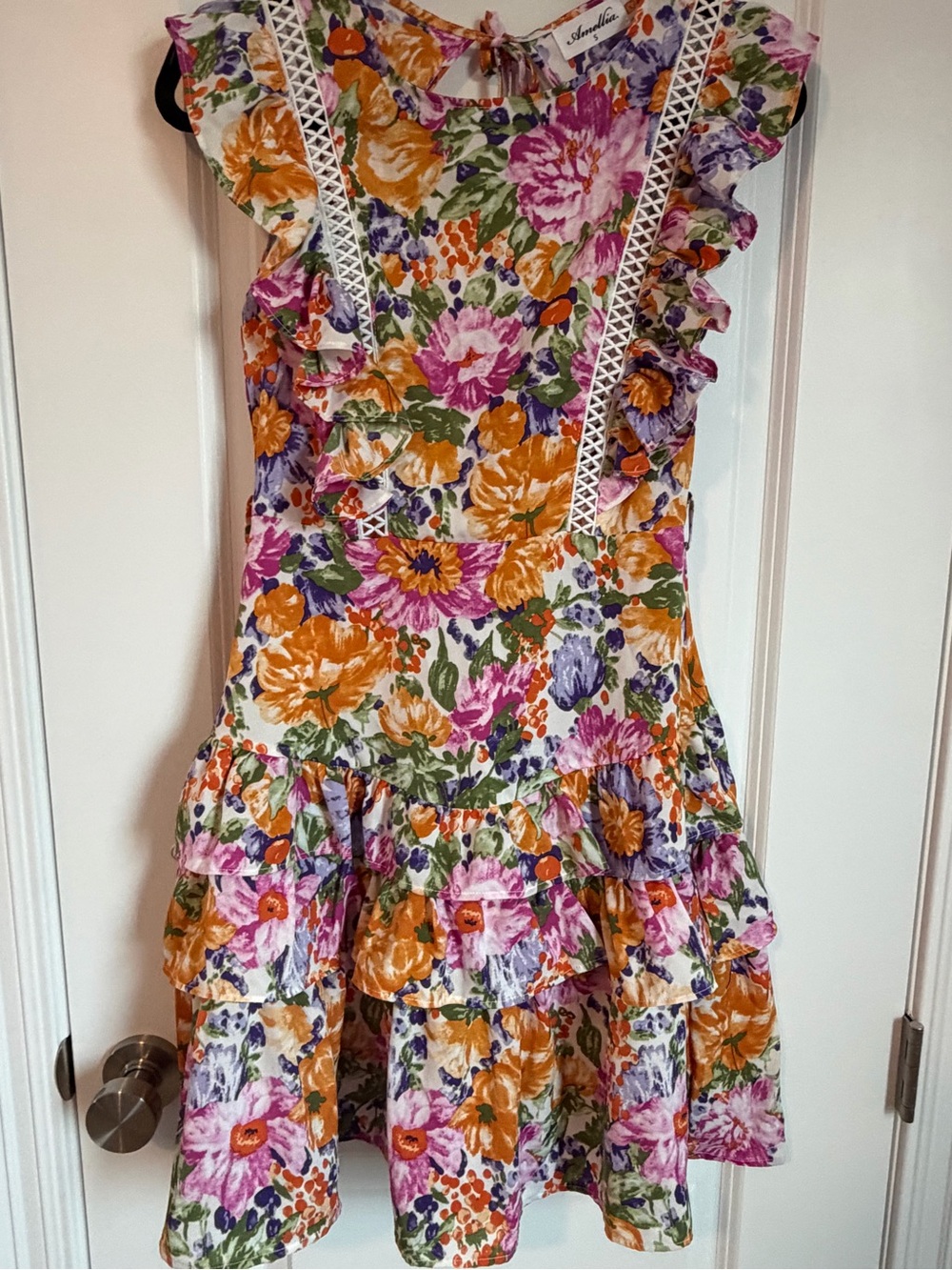 Smocked Floral Ruffle Dress Multicolor